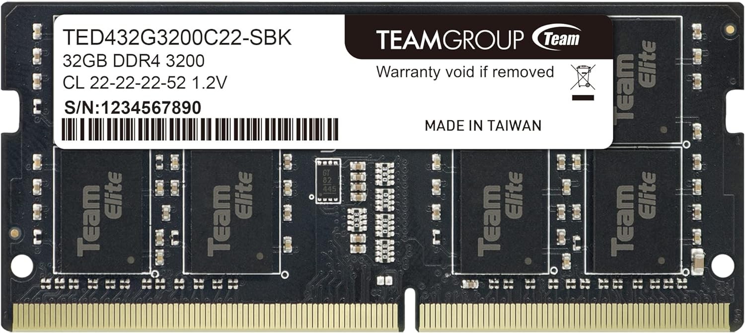 TEAMGROUP Elite DDR4 32GB Single 3200MHz PC4-25600 CL22 1.2V SODIMM Memory