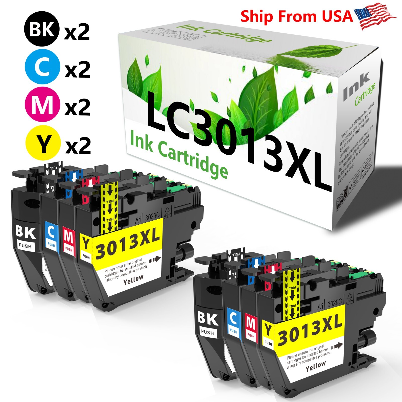 8PK replace for Brother LC3013XL Ink Cartridge for MFC J690DW J895DW J497DW