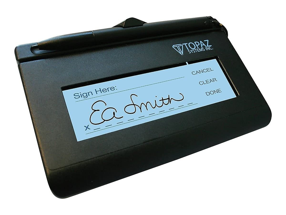 Topaz SignatureGem T-LBK462-HSB-R 1X5 Backlit LCD Signature Capture Pad USB Conn