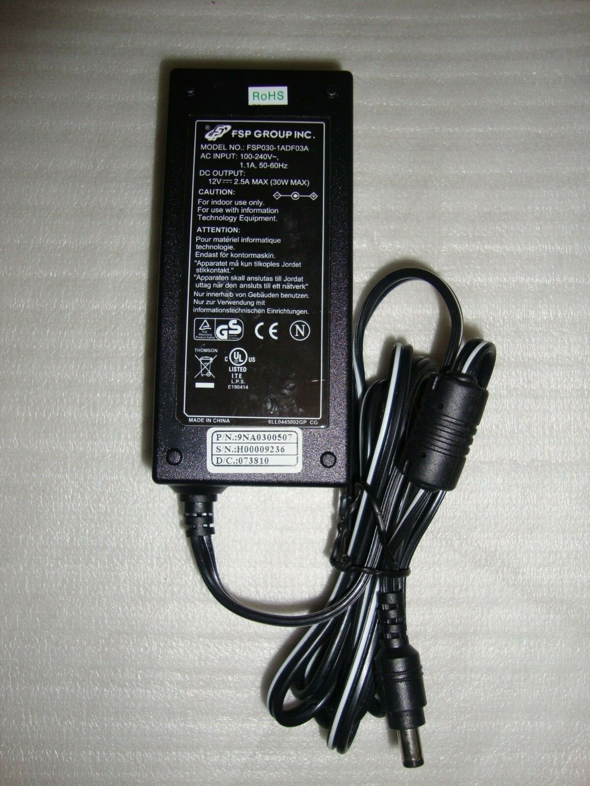 NEW FSP GROUP 30 Watt AC Adapter FSP030-1ADF03A & 