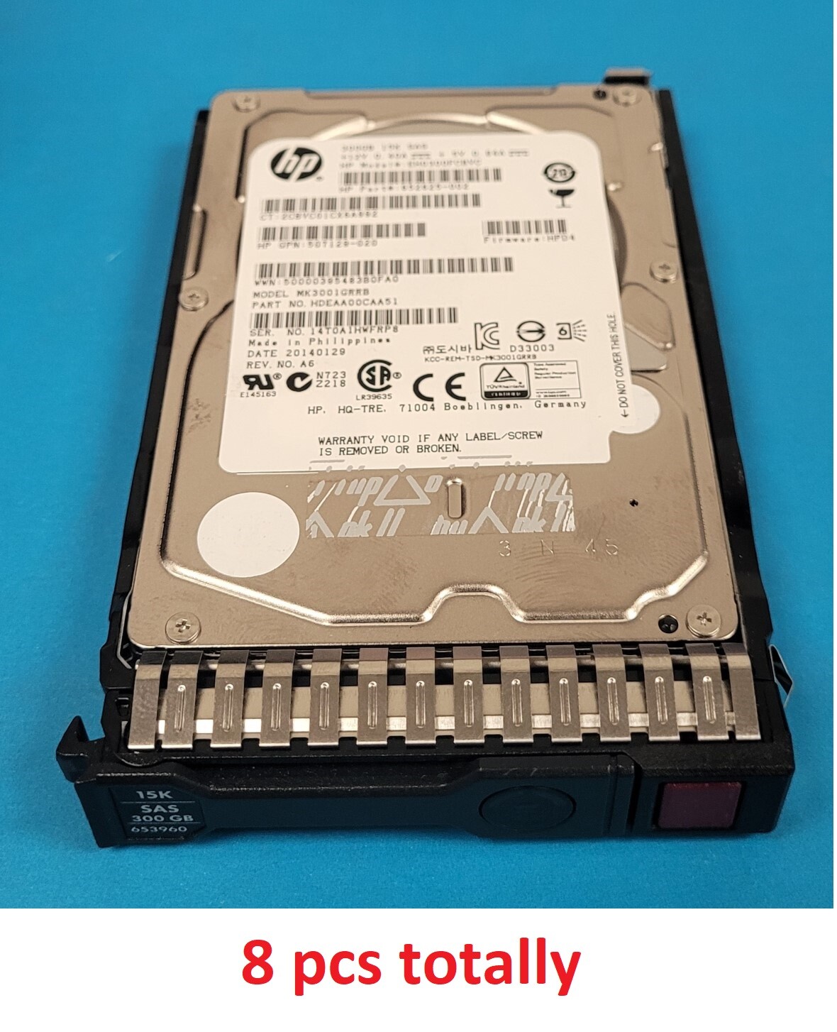 Lot 8 HP 300GB 15K 6Gbps 2.5 SAS HDD 652611-B21 653960 652625-002 507129-020