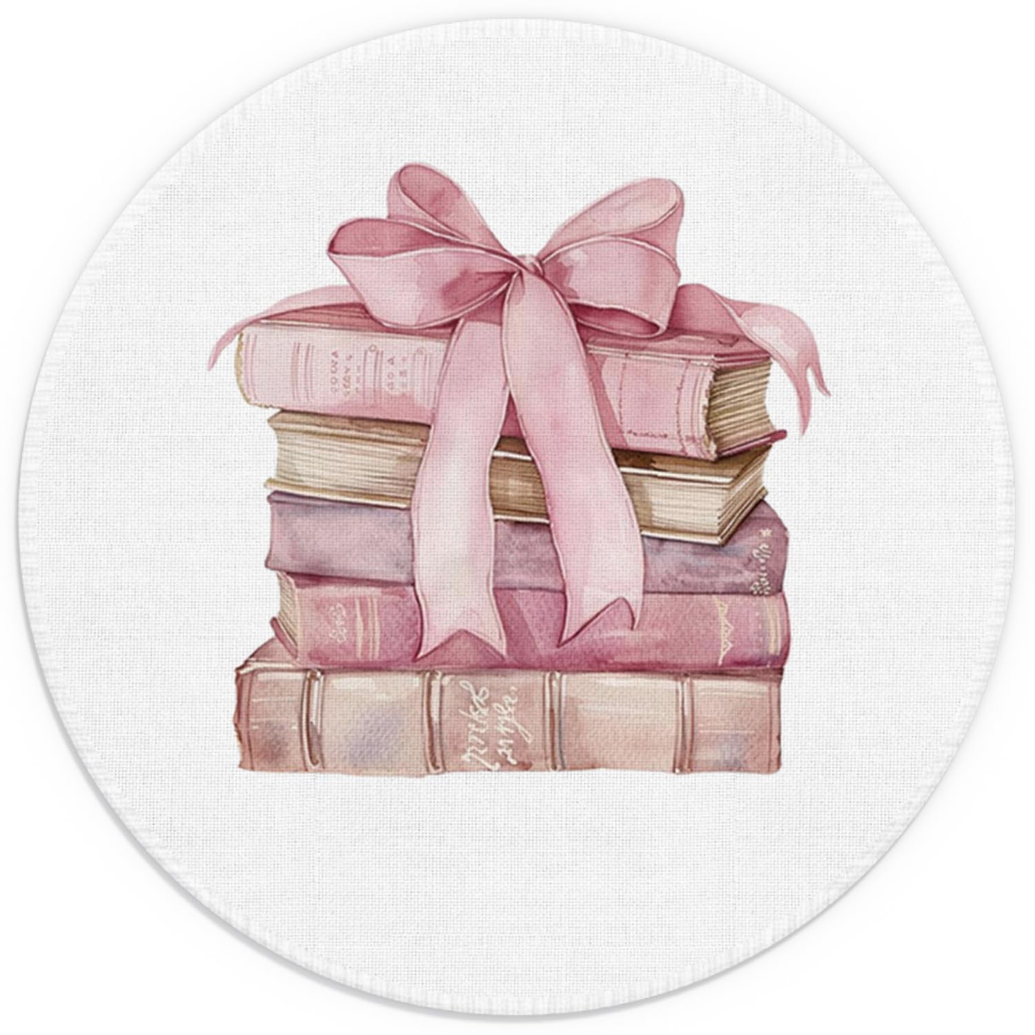 Coquette Pink Bow Preppy Aesthetic Mouse Pad For Laptop Desk 7.9x7.9 Inch