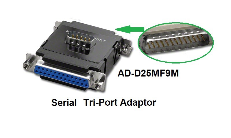 Tri-Port  DB9 Male to DB25 Female and DB25 Male Serial Adapter - (AD-D25MF9M)