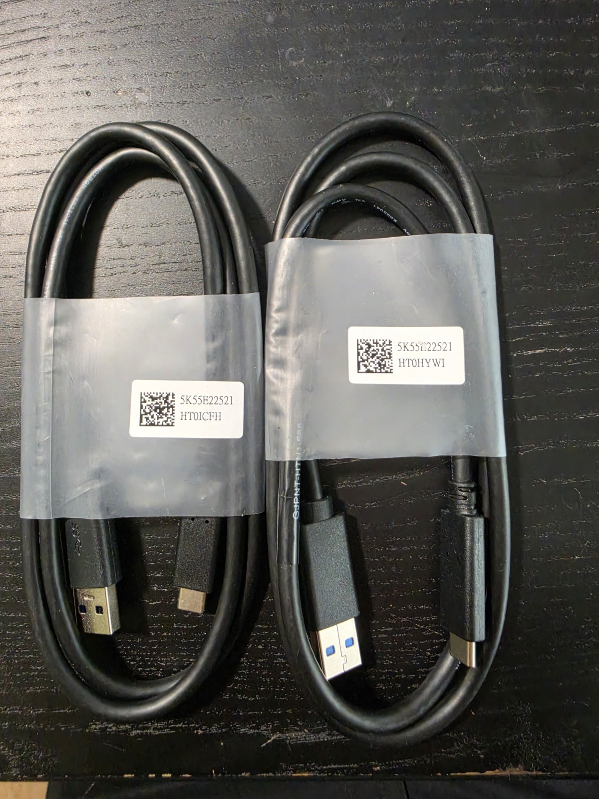 2-pk DELL 5K50313501 USB-C to USB-A 3.1 Fast Charging Data Cable Gen2 Black 3ft