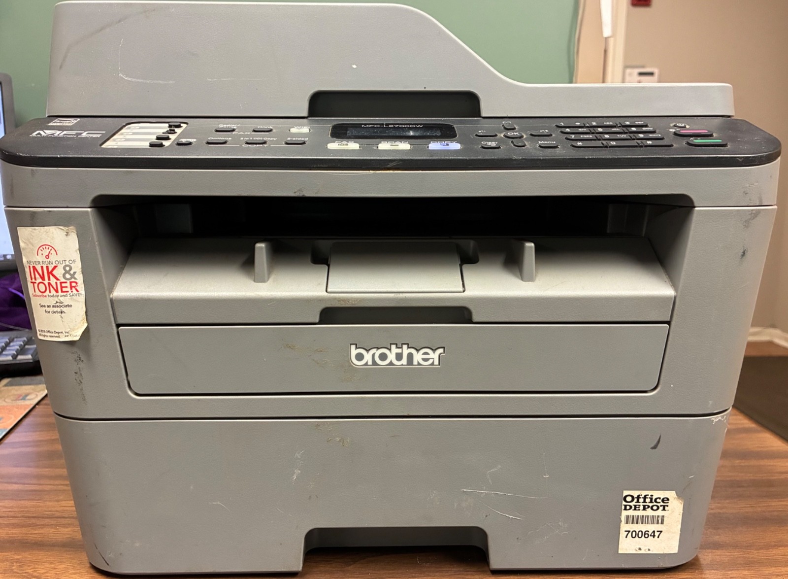Brother MFC-L2700DW Laser All-In-One WiFi Printer Scan Possible Issue W/ Fuser