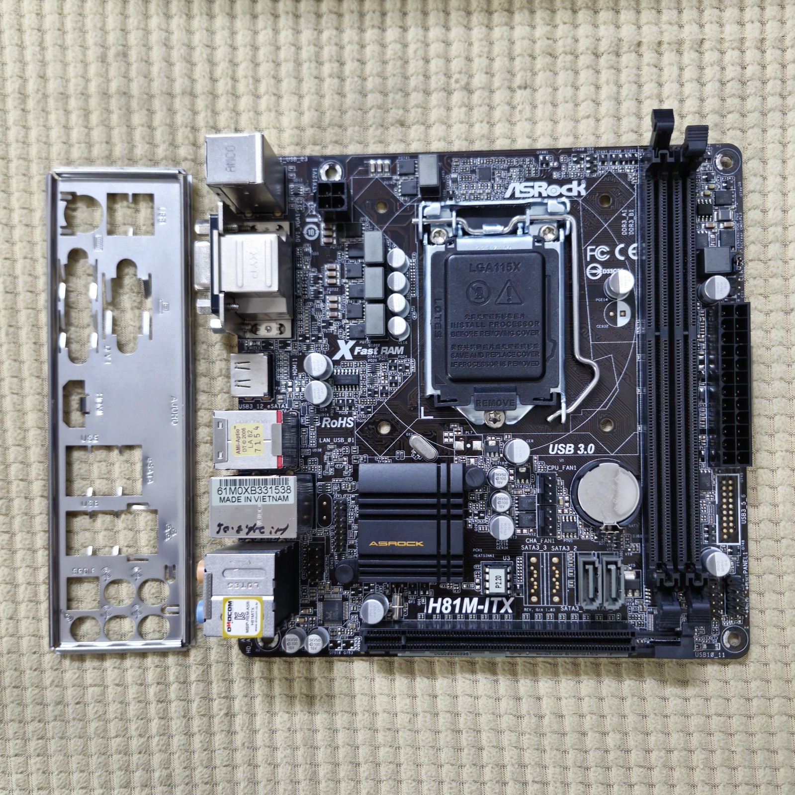 Asrock B85M-ITX : LGA1150 B85 DDR3 mini-ITX + IO-Shield. Verified Working