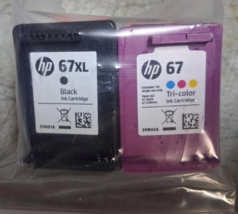 Set Genuine HP 67XL Black & 67 Color Inkjet Cartridges Seal Intact NO BOX NO BAG