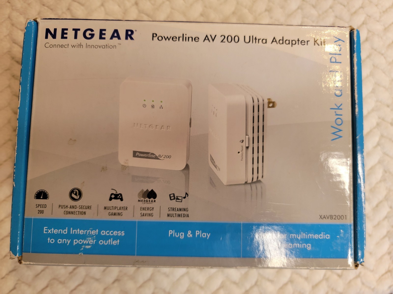 NETGEAR POWERLINE AV 200 ULTRA ADAPTER KIT *New* Still sealed in Orig Plastic