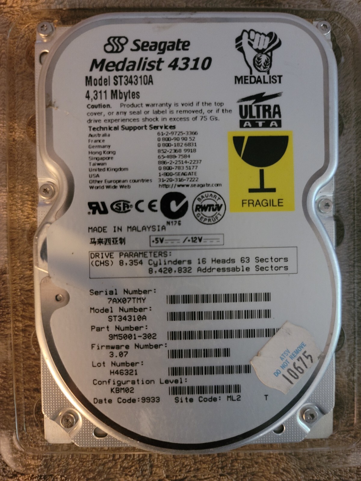 Seagate Medalist 4310 4.31GB Ultra ATA Hard Drive - Model ST34310A 