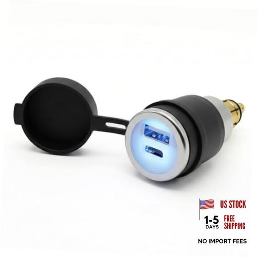 28W Hella/DIN Powerlet Motorcycle Charger - USB-C Type-C Hella/DIN USB Charger