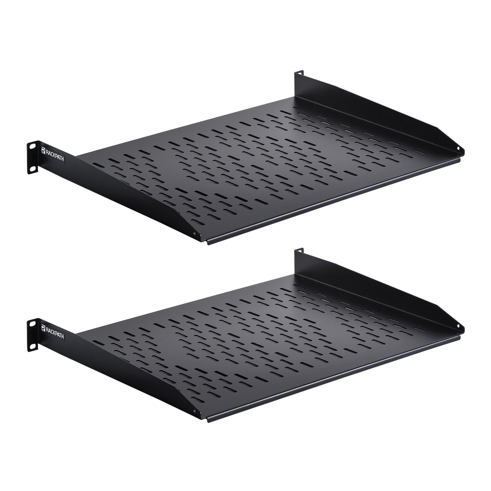 RackPath 1U Cantilever Universal Rack Shelf - 14in Deep – Rackmount Shelf for 19