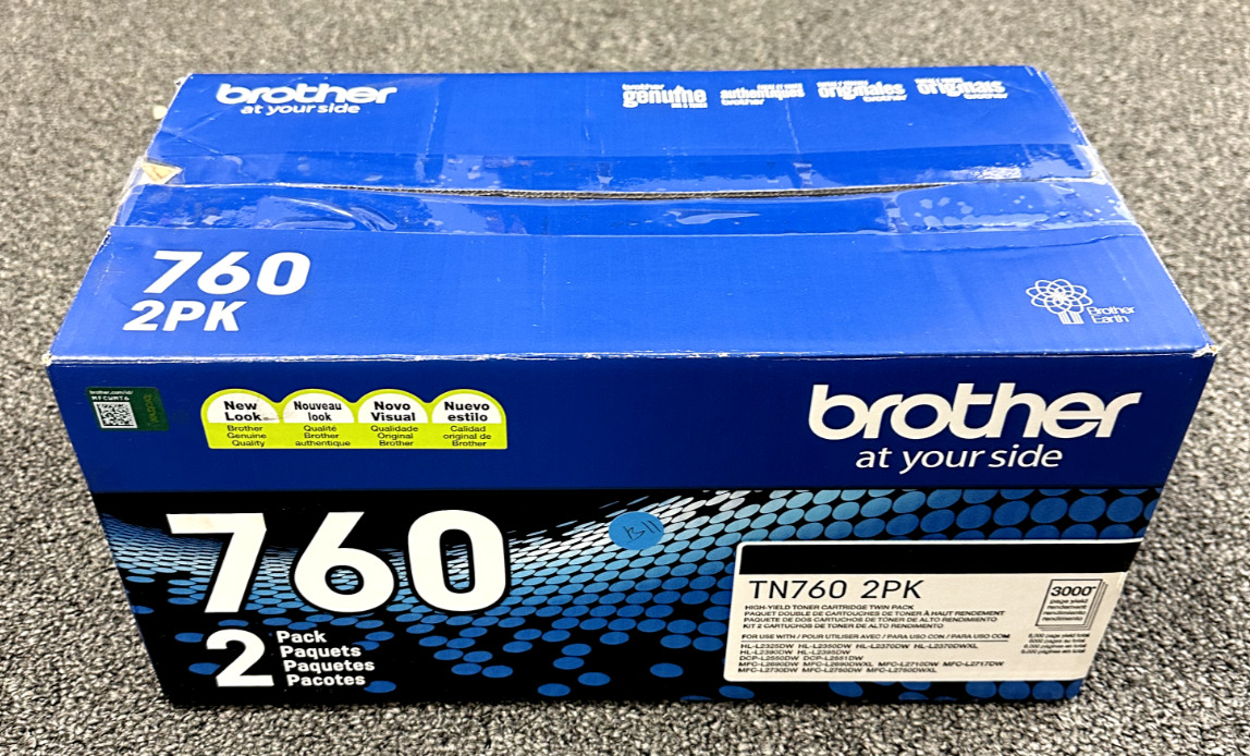 Brother TN-760 High-Yield Toner Cartridge - Black New 1 Sealed