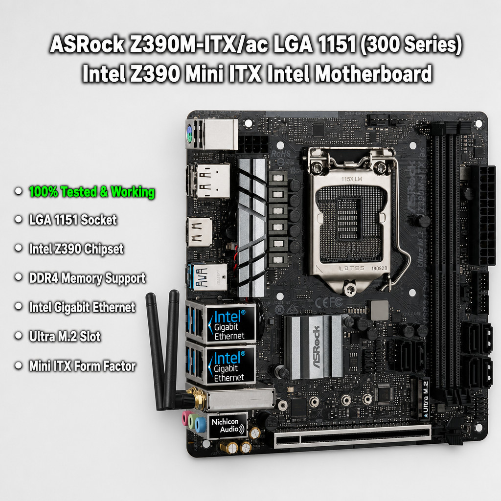ASRock Z390M-ITX/ac LGA 1151 (300 Series) Intel Z390 Mini ITX Intel Motherboard