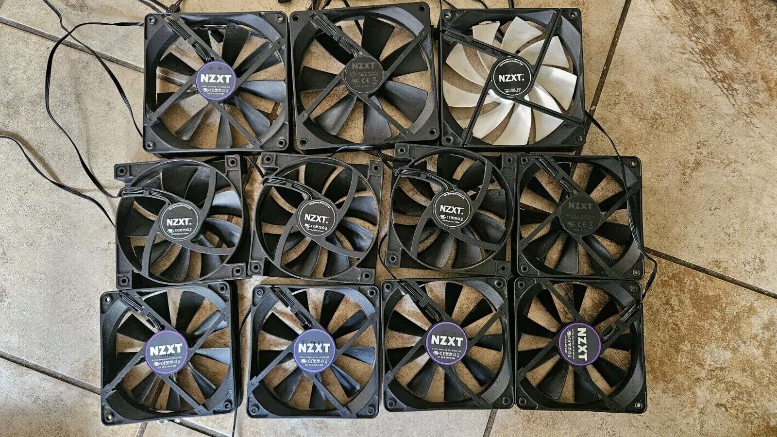 Lot of 11 NZXT 120mm 140mm Rifle Bearing High Performance Air Flow Case Fan
