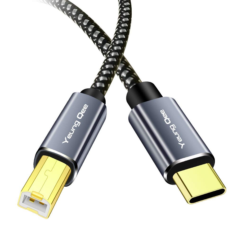 Yeung Qee USB C Printer Cable 6 ft, Type C to 2.0 B 6 Black