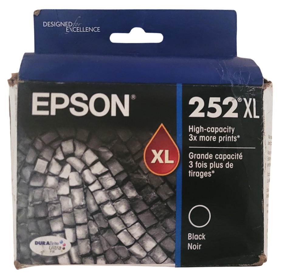 Epson 252XL Black Ink Cartridge New Sealed With Open Box Exp: 07-2028