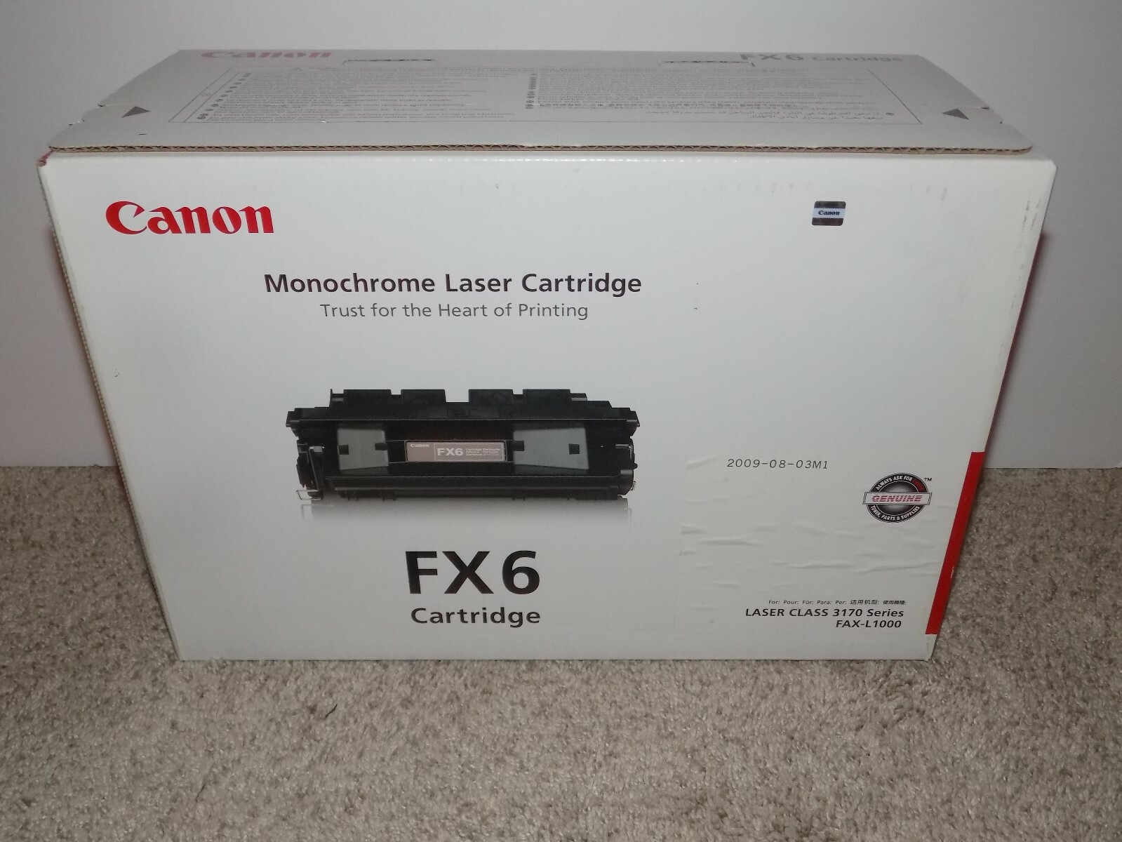 Genuine Canon FX6 Monochrome Laser Cartridge Laser Class 3170 Series