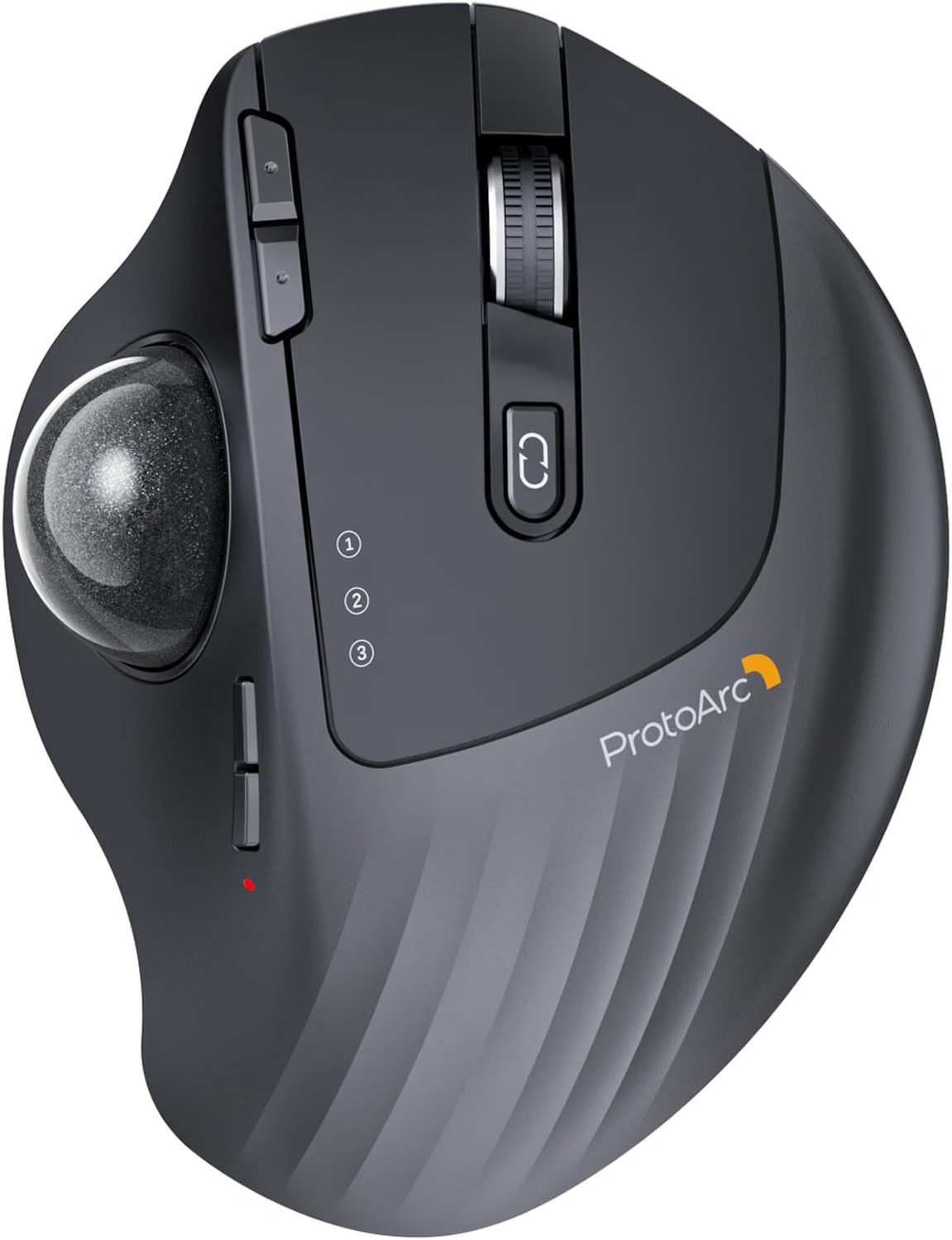 ProtoArc EM01 NL Ergonomic Trackball Mouse Gray USB-C Wireless Bluetooth 2.4GHz