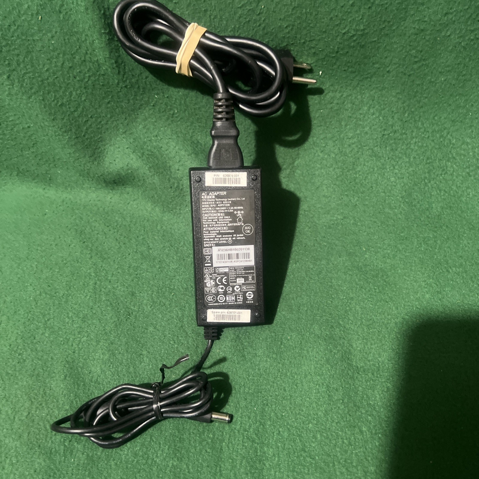 New Original AOC ADPC1236  12V 2.37A AC/DC Adapter&Cord for AOC LCD-LED Monitor