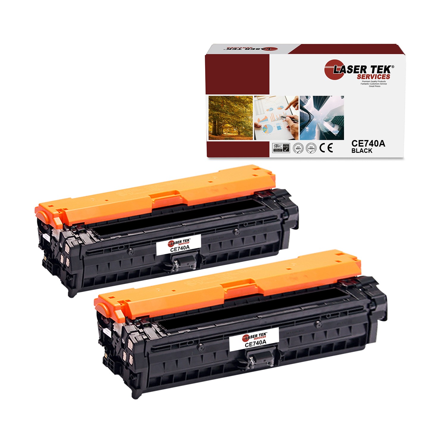 2Pk LTS 307A CE740A Black Compatible for HP LaserJet CP5225 CP5225dn Cartridge