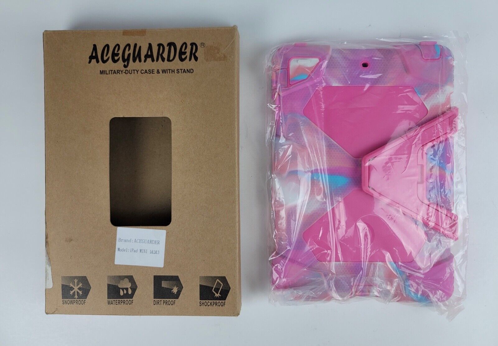 Aceguarder- Pink Blue Heavy Duty iPad Mini 1,2,3 Protective Premium Case NEW
