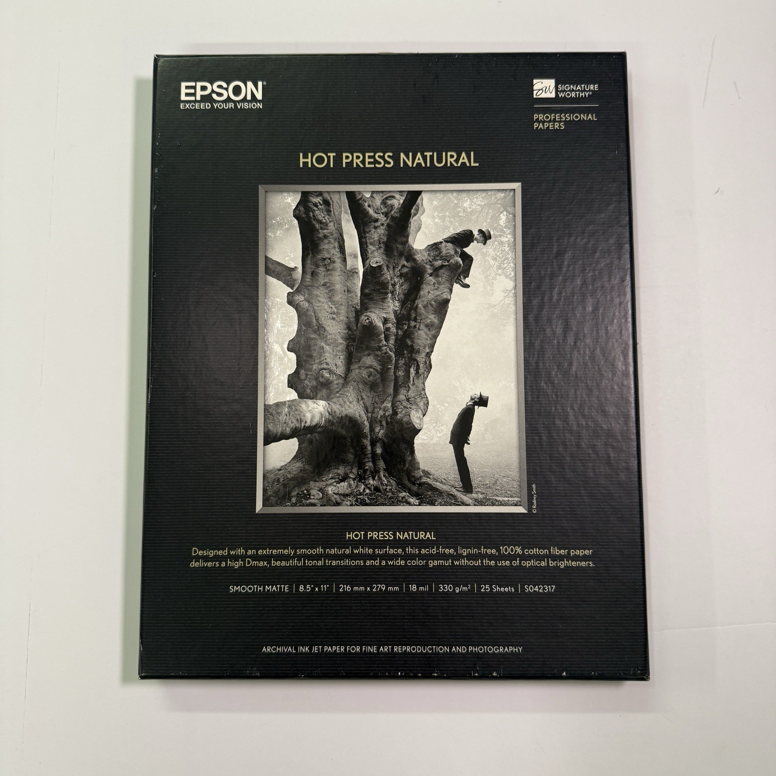 Epson Hot Press Natural Fine Art Paper 8.5x11 25 Sheets SO42317 330g Smooth Matt