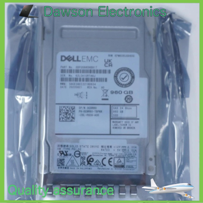 0C9R60 C9R60 DELL 960GB BiCS 24G RI SAS 2.5 SSD KPM6XRUG960G