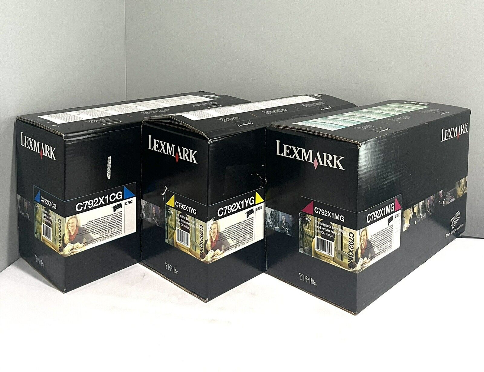 GENUINE LEXMARK C792 SET OF 3 XTRA-HI-YLD TONER C792X1CG,C792X1YG,C792X1MG  NEW