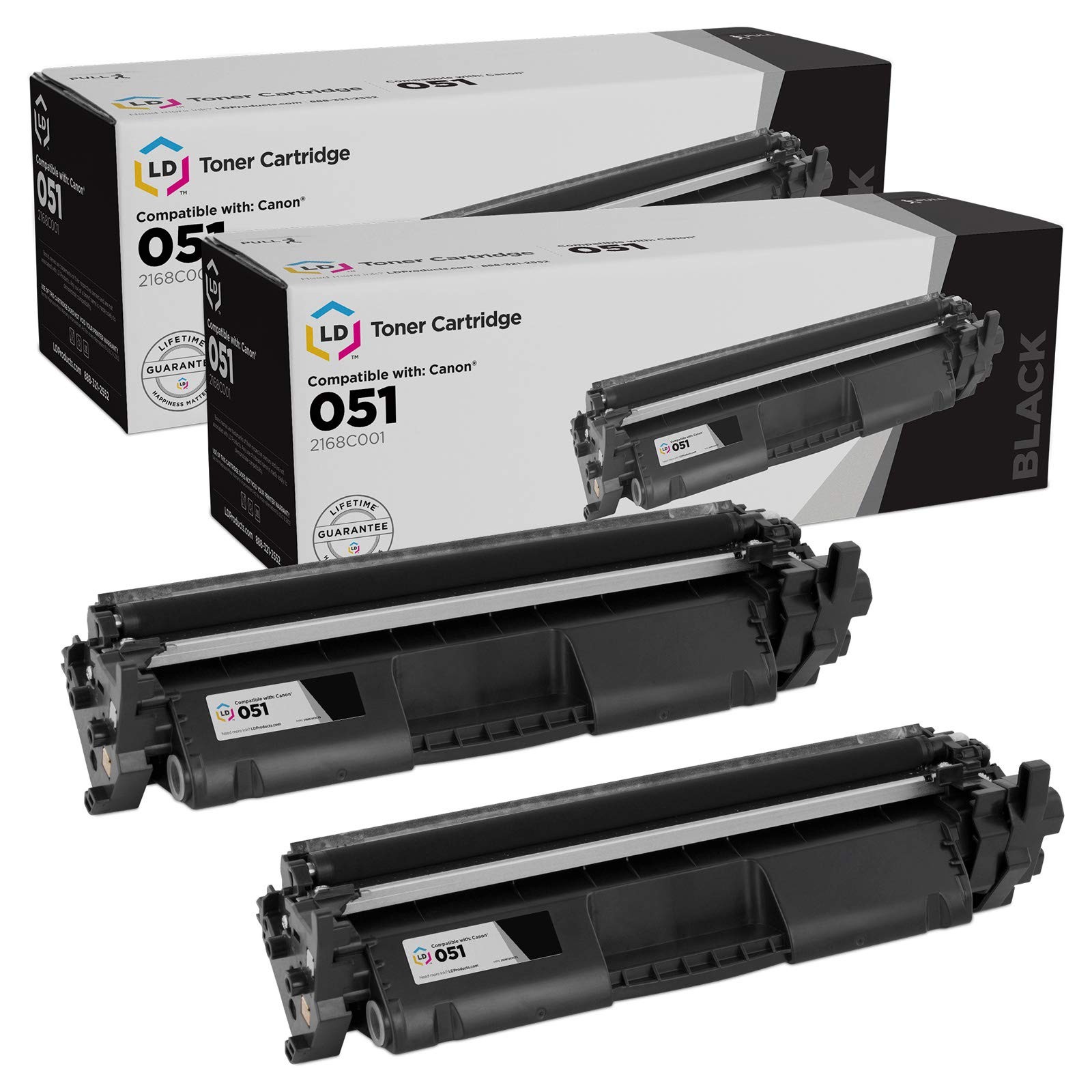 LD Compatible Replacement for Canon 051 Black Toner 2PK for ImageCLASS LBP162dw