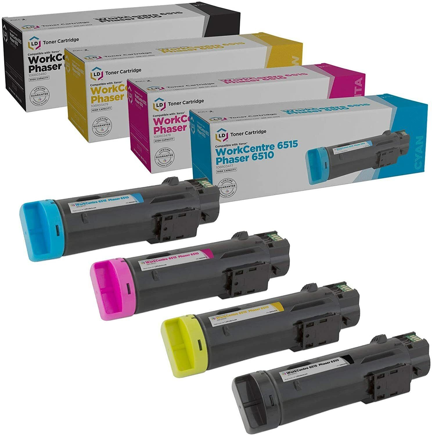 LD Compatible Xerox Phaser 6510 / WorkCentre 6515 Set of 4 HY Toner Cartridges