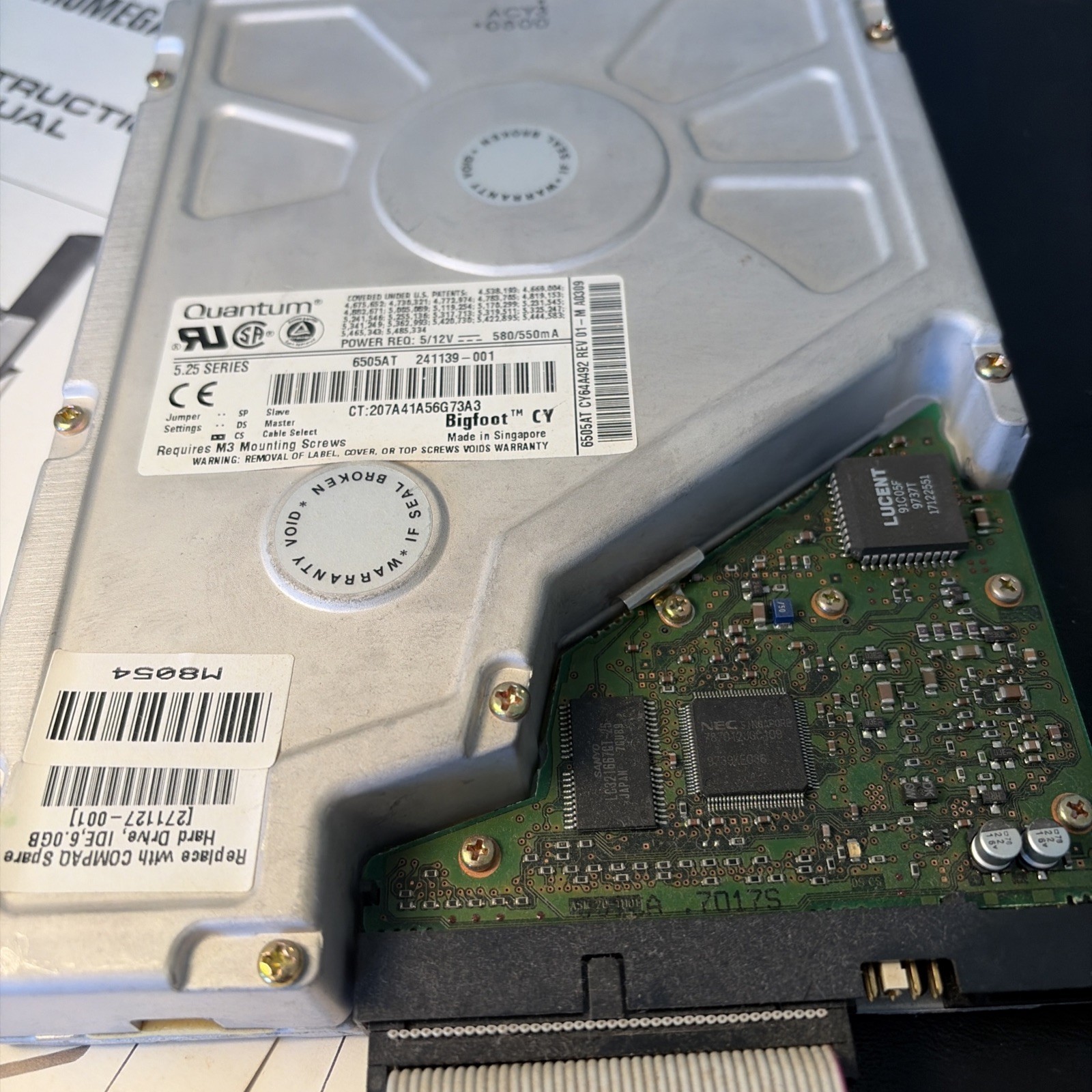 Quantum Bigfoot IDE Hard Drive 6505AT 6.5GB HARD DRIVE 5.25 SERIES CY64A492