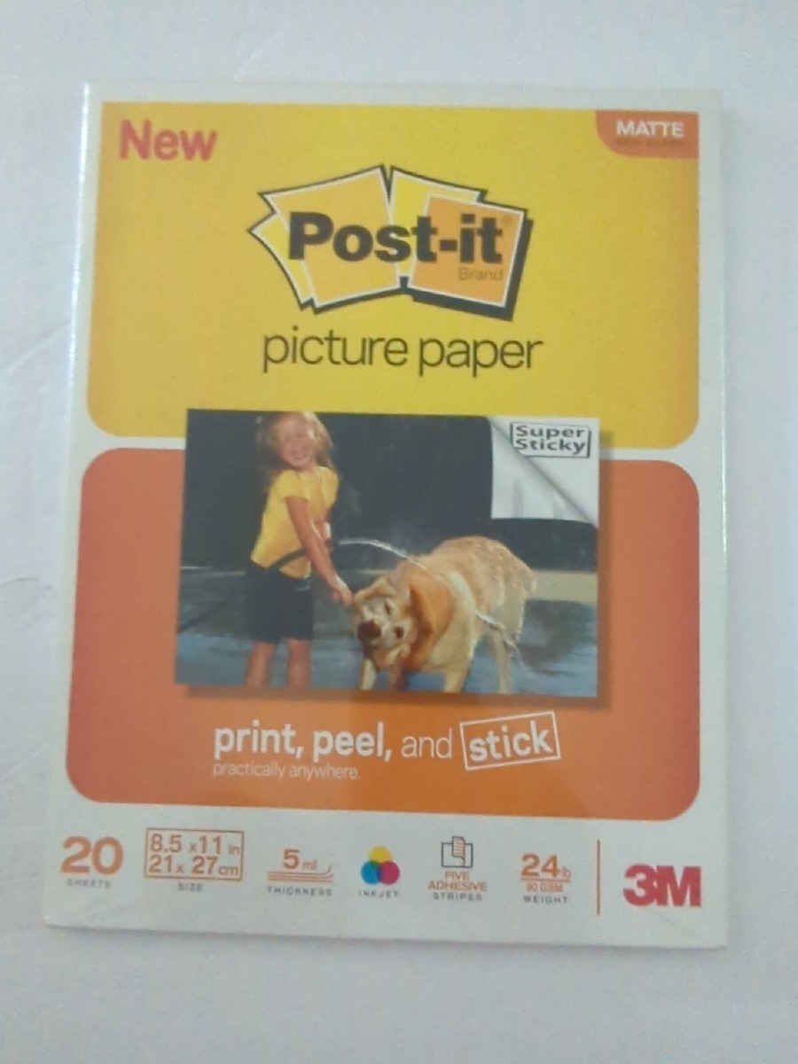 3M Post-It Picture Paper Super Sticky 8.5" × 11" Paper Sheets Matte/Non-Glare