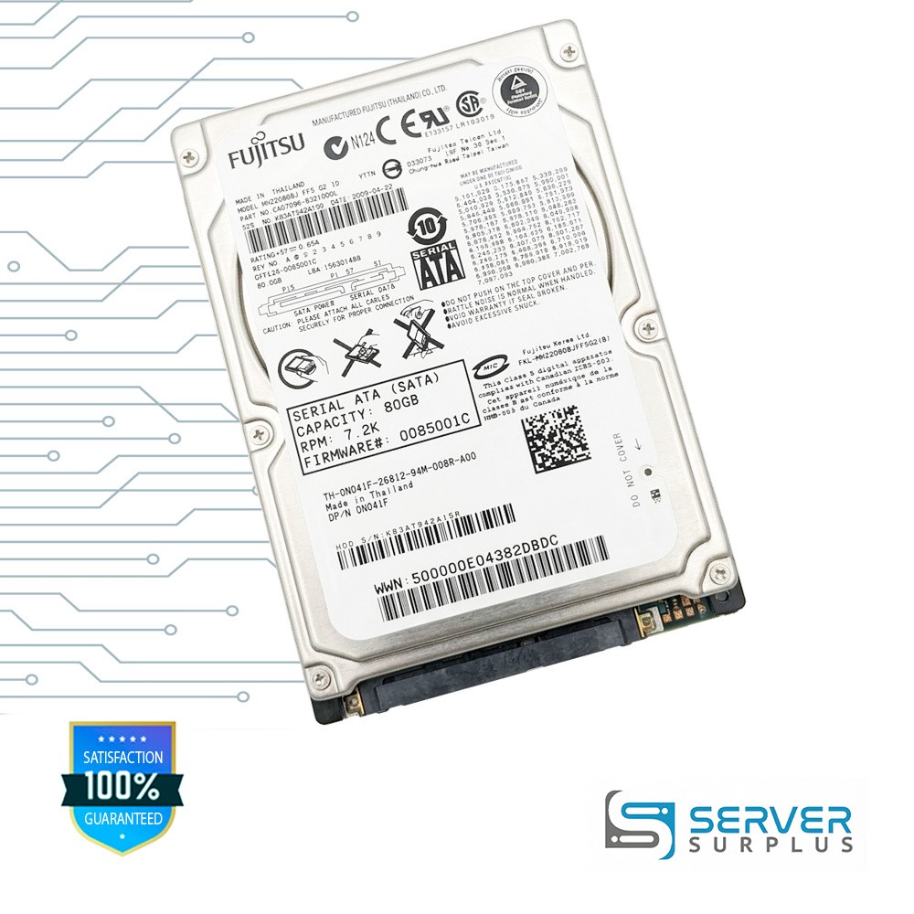 Dell MHZ2080BJ 80GB SATA 7.2K 2.5 in Enterprise HDD | 0N041F | CA07096-B32100DL
