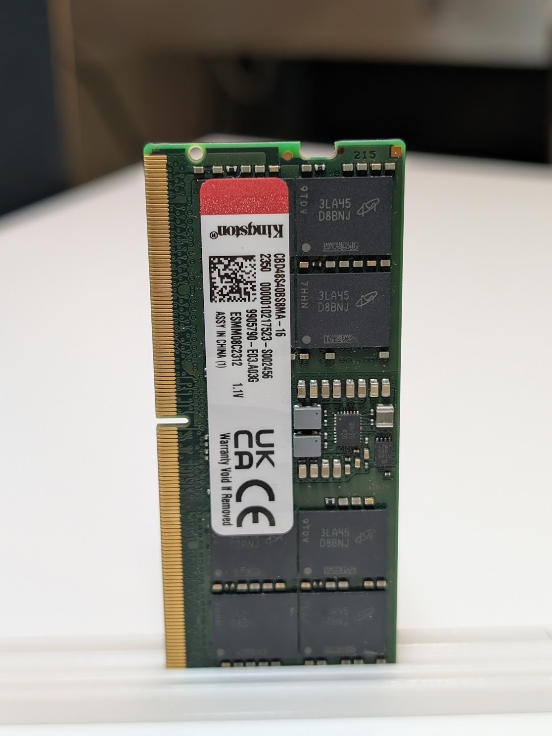 Kingston OEM 16GB 1x16GB DDR5 4800 CL40 SO-DIMM Laptop Memory