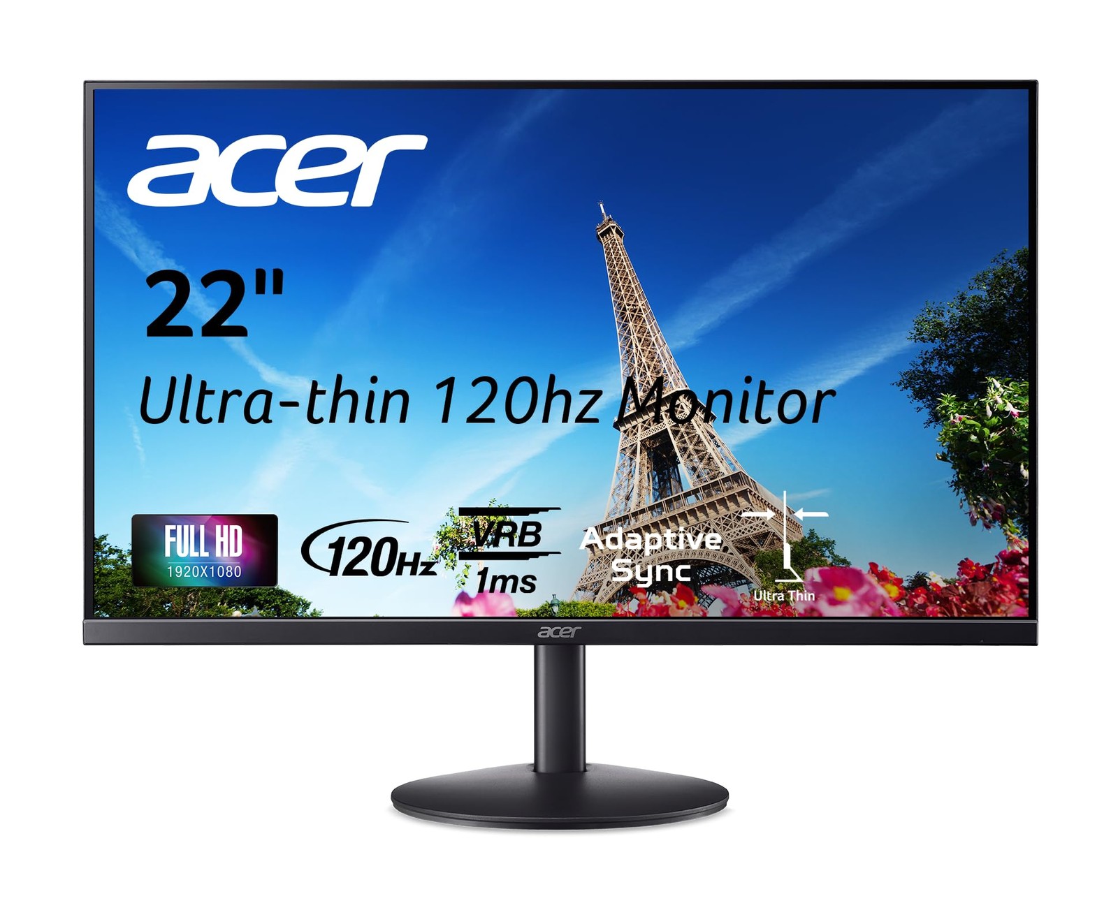 Acer 21.5in FHD 1920x1080 120Hz Office Monitor SB223Q J0b HDMI VGA