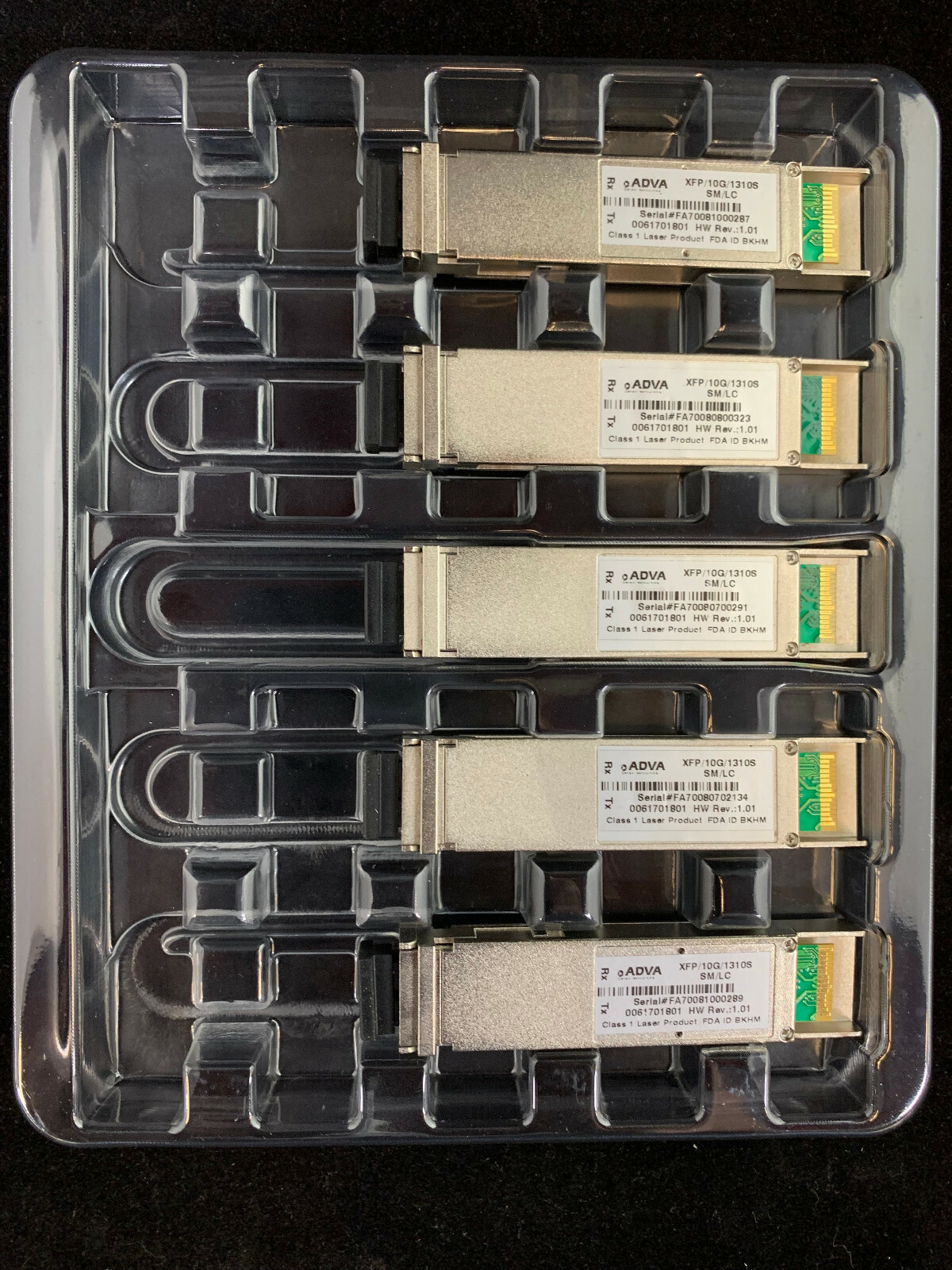 Lot of 5 Adva Original 0061701801 XFP 10GBASE-LR 1310NM 10KM