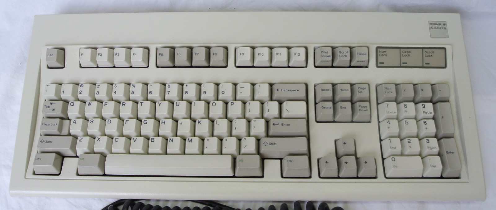 IBM AT Model M Buckling Spring Keyboard Square Silver Label Vintage 1987 1390131