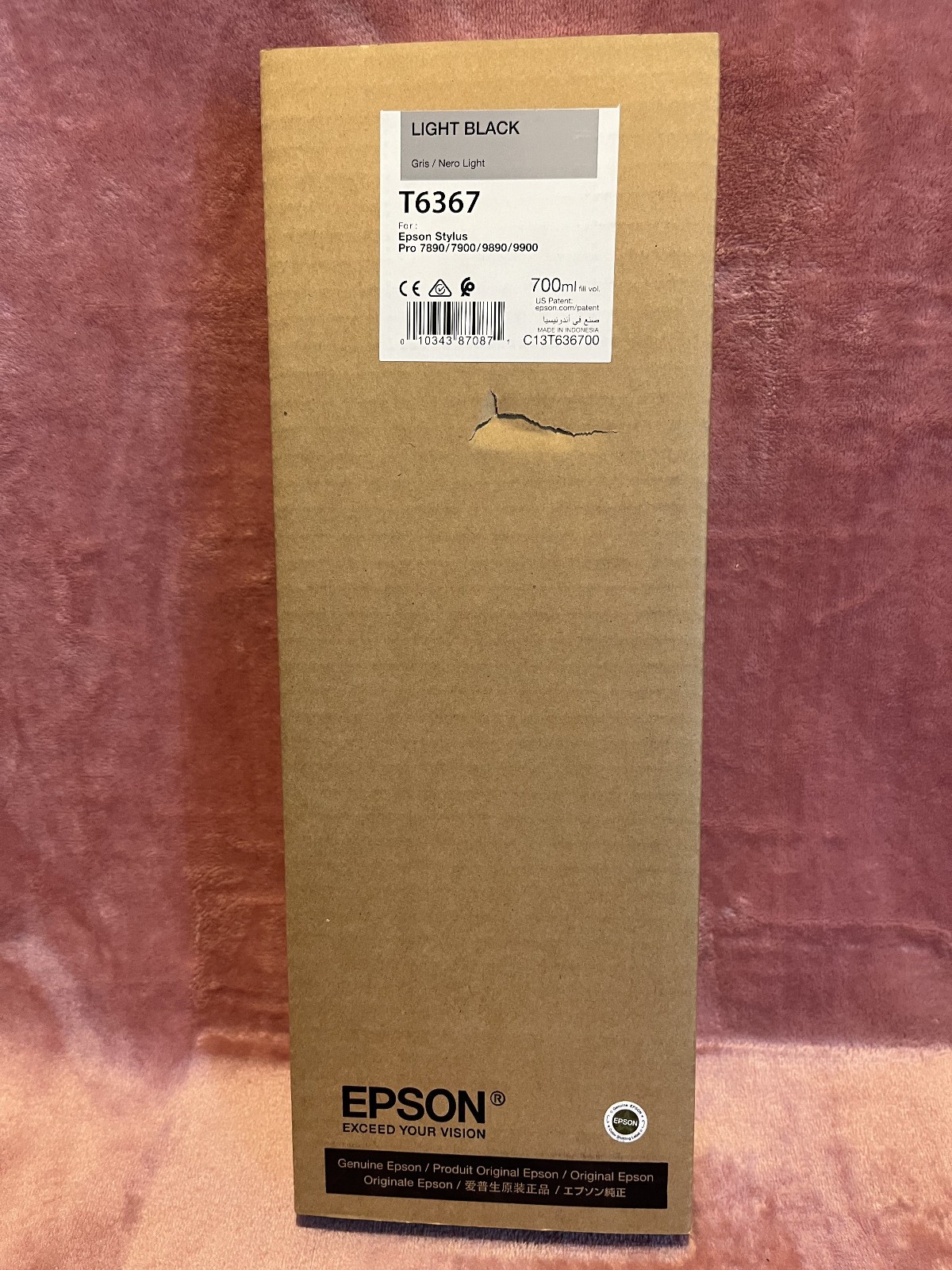 Genuine Epson Light Black Ink Cartridge T6367 Date: December 2022