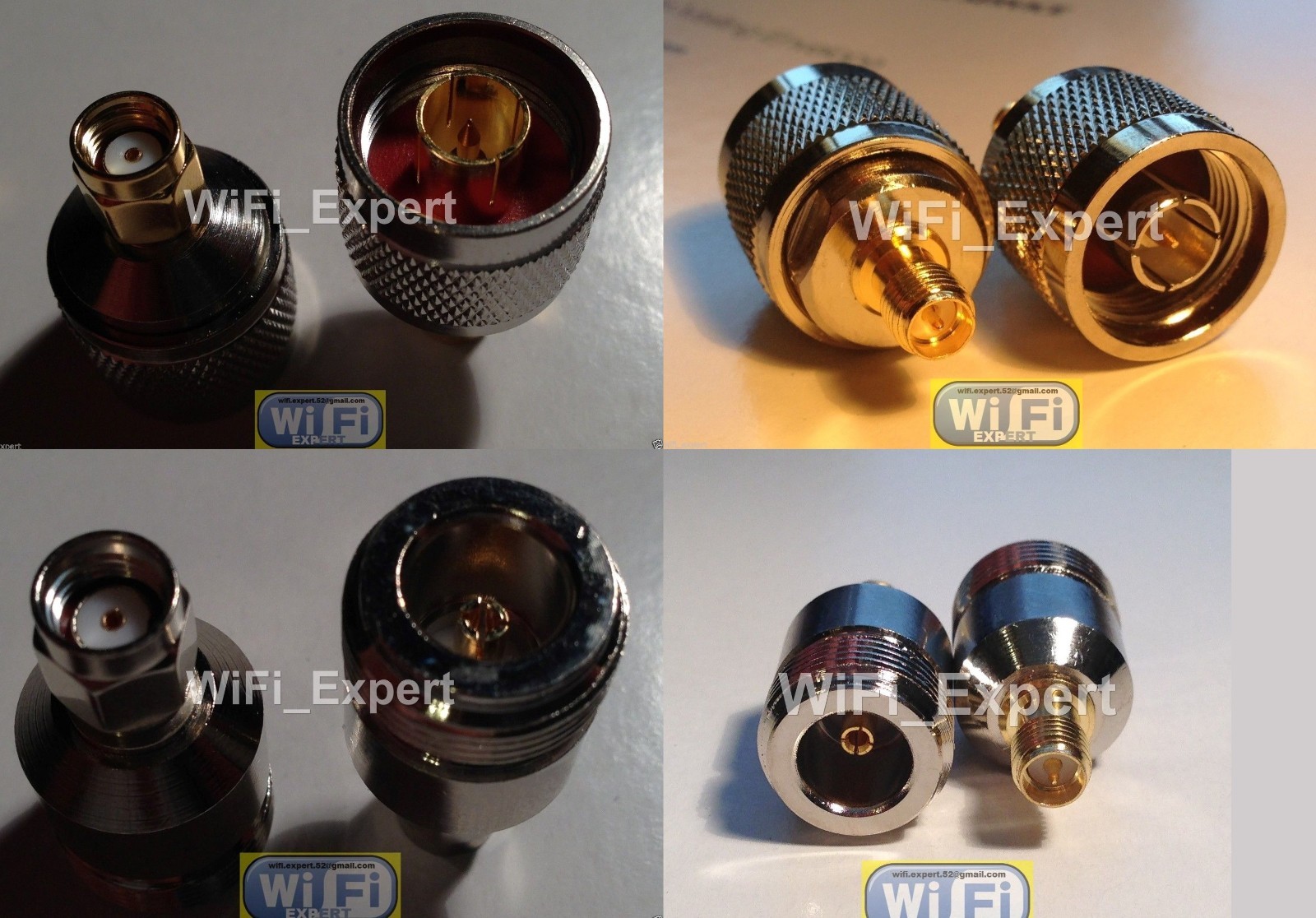 4pc/set RF coaxial adapter connector Kit N male/female to RP-SMA Male/Female USA