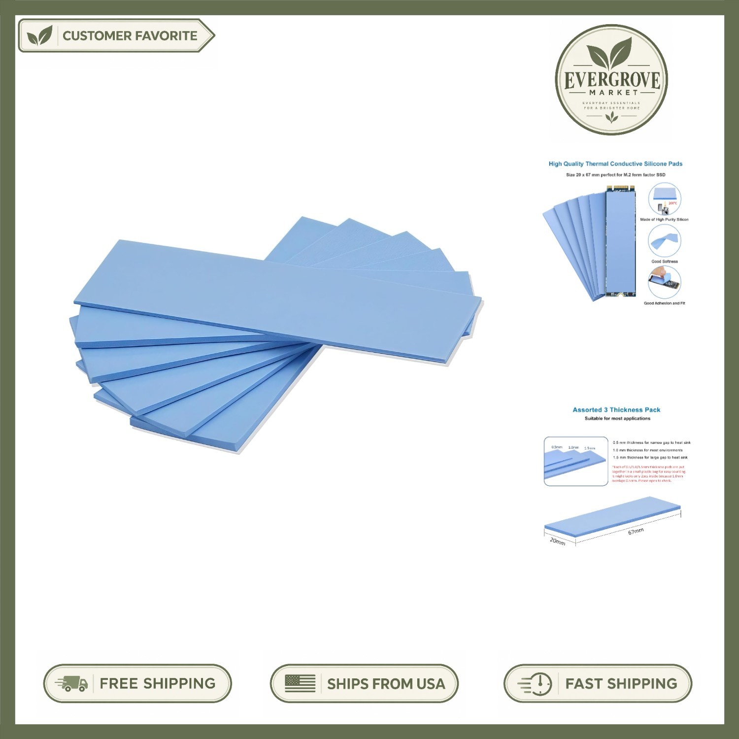 Safe and Efficient 6-Pack Silicone Thermal Pads for Enhanced Electronics Cooling