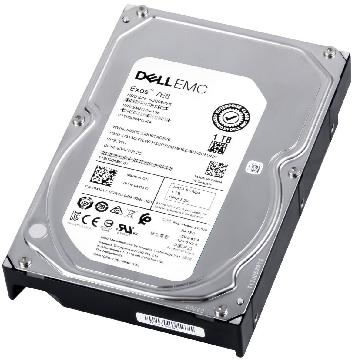 HARD DRIVE DELL 0M33YT ST1000NM004A 1TB 7.2K 256MB SATA III 3.5''