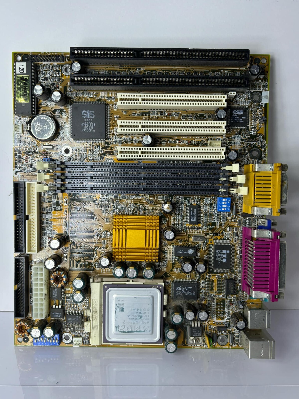 Vintage Retro Gaming Gigabyte GA-5SMM Super Socket 7 Motherboard w/AMD CPU