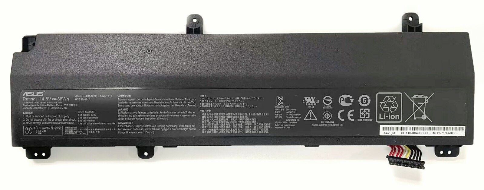 New 88Wh Genuine A42N1710 Battery A42Lj5H for Asus GL702VI GL702VI-1A Series