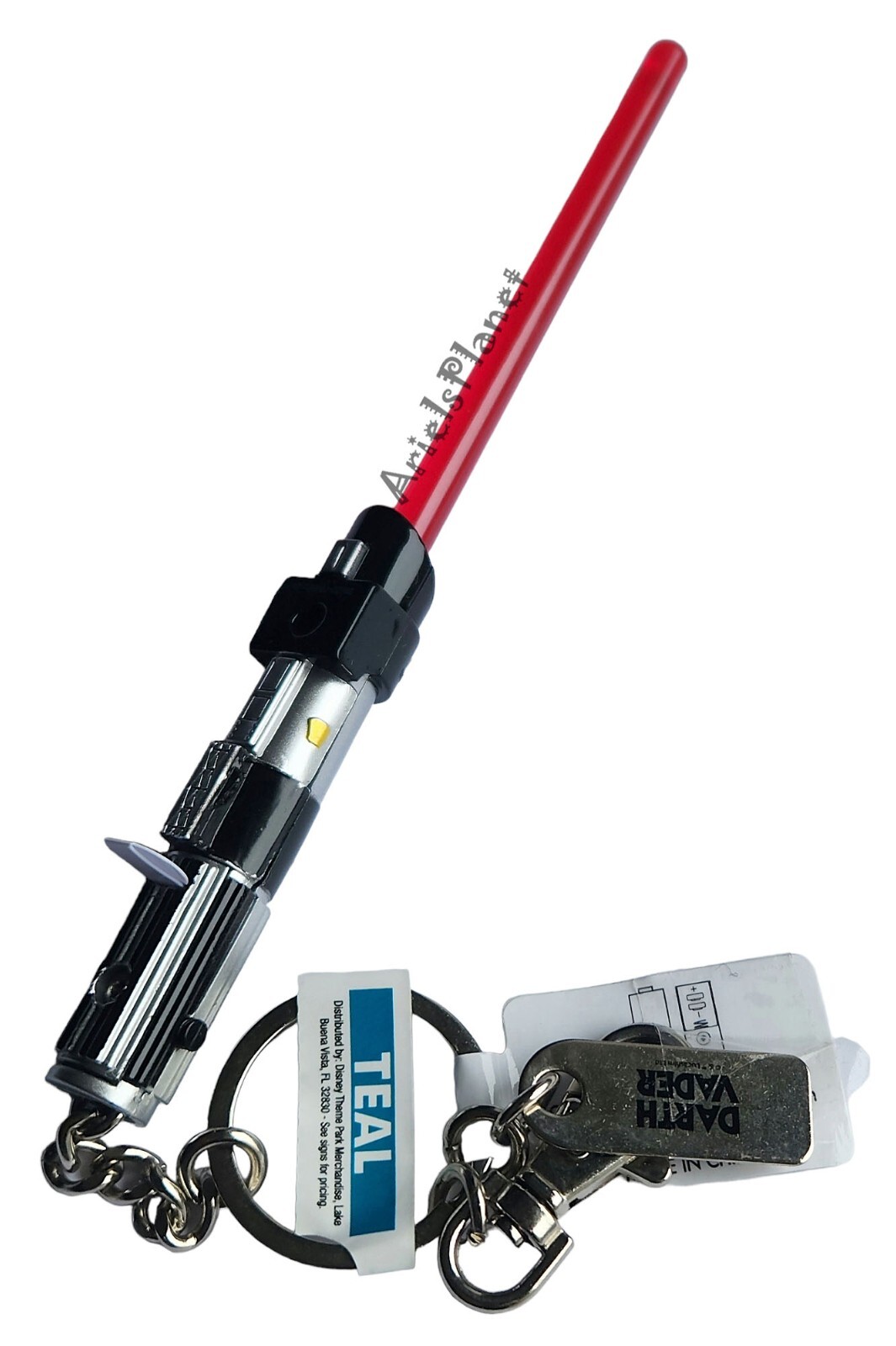 Disney Parks Star Wars Darth Vader Red Light Up Lightsaber Keychain Bag Charm