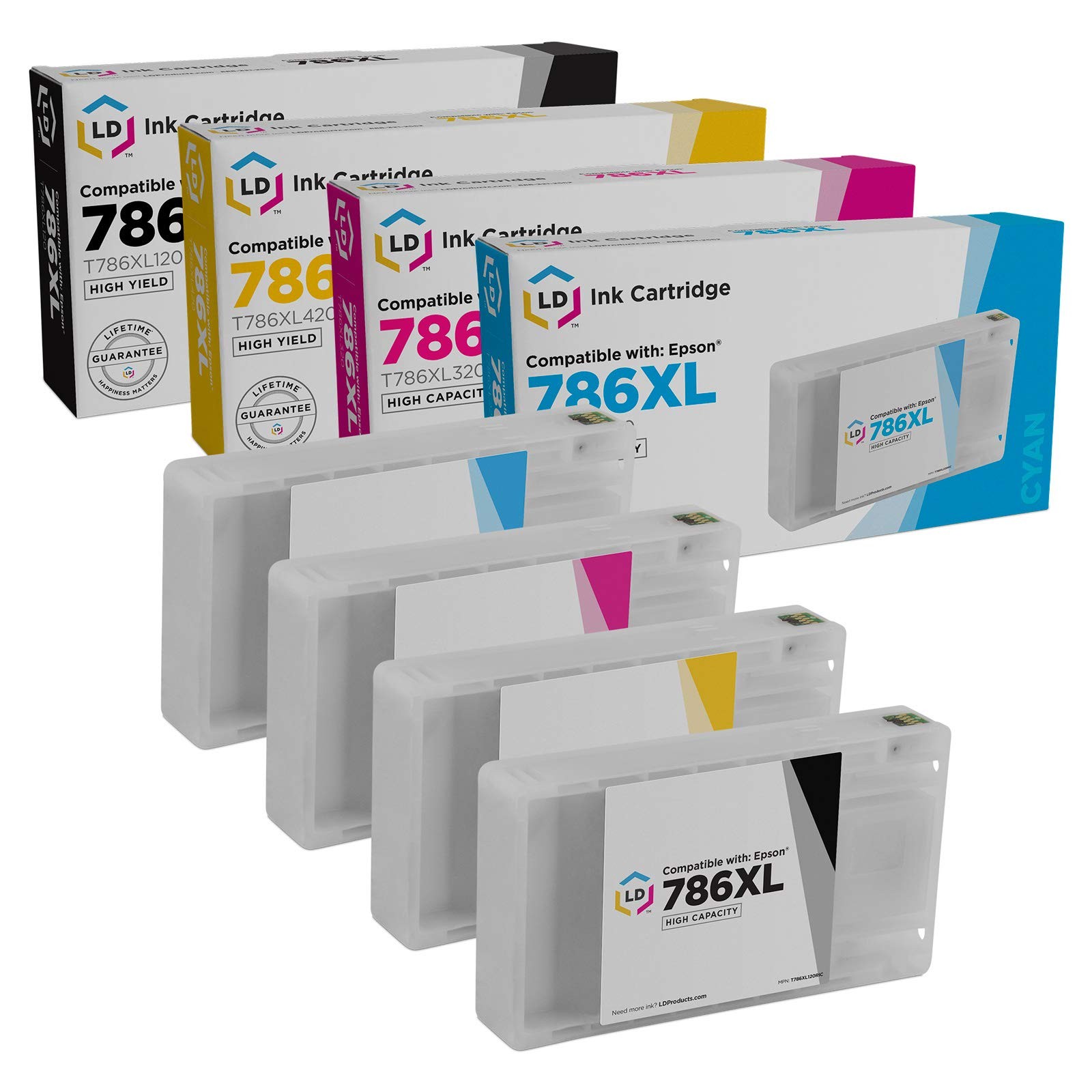 LD 4PK Replacement Ink for Epson 786XL T786XL T786XL120 WF-5190 WF-5620