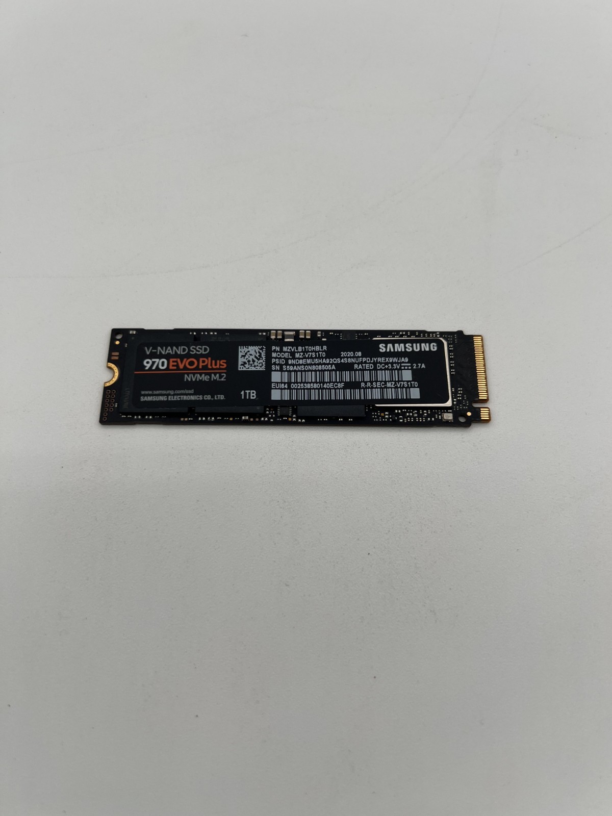 Samsung V-NAND 970 EVO Plus 1TB M.2 NVMe SSD - MZ-V7S1T0 100% HEALTH