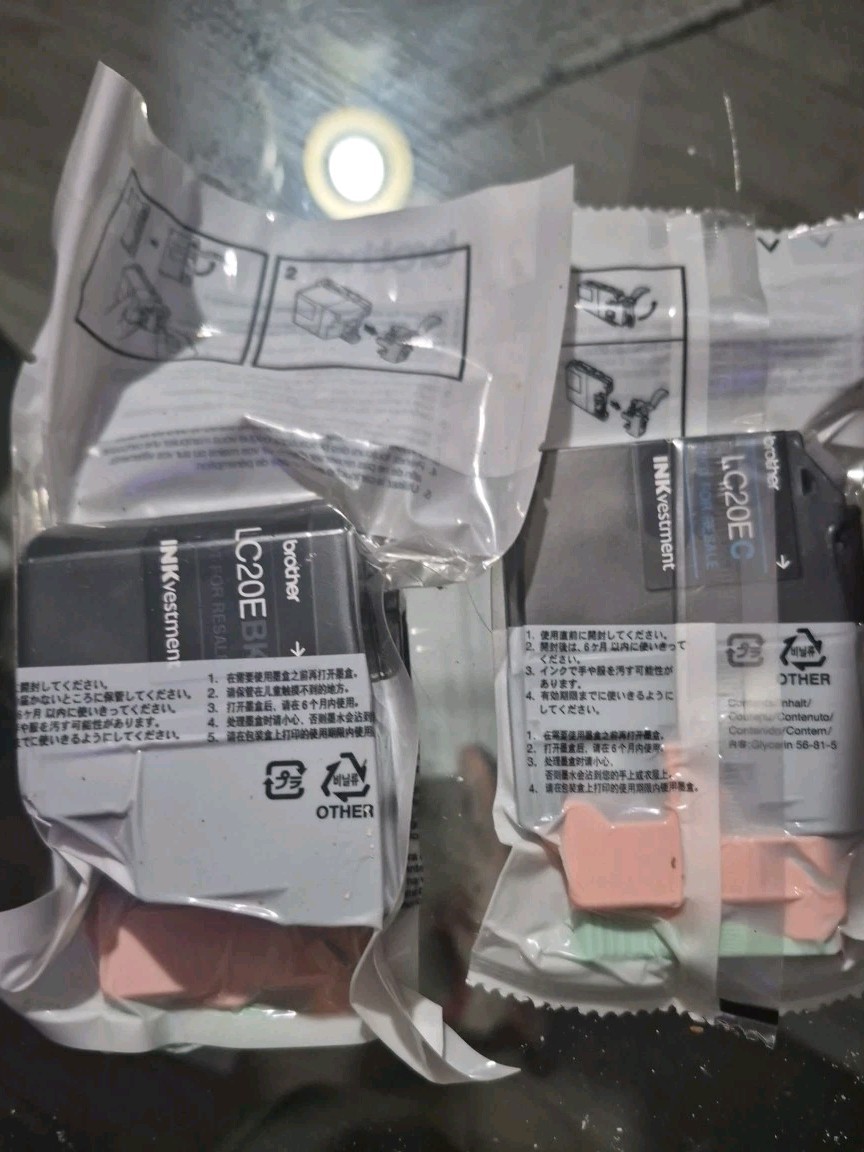Genuine Brother LC20E  Black And Cyan Cartridges