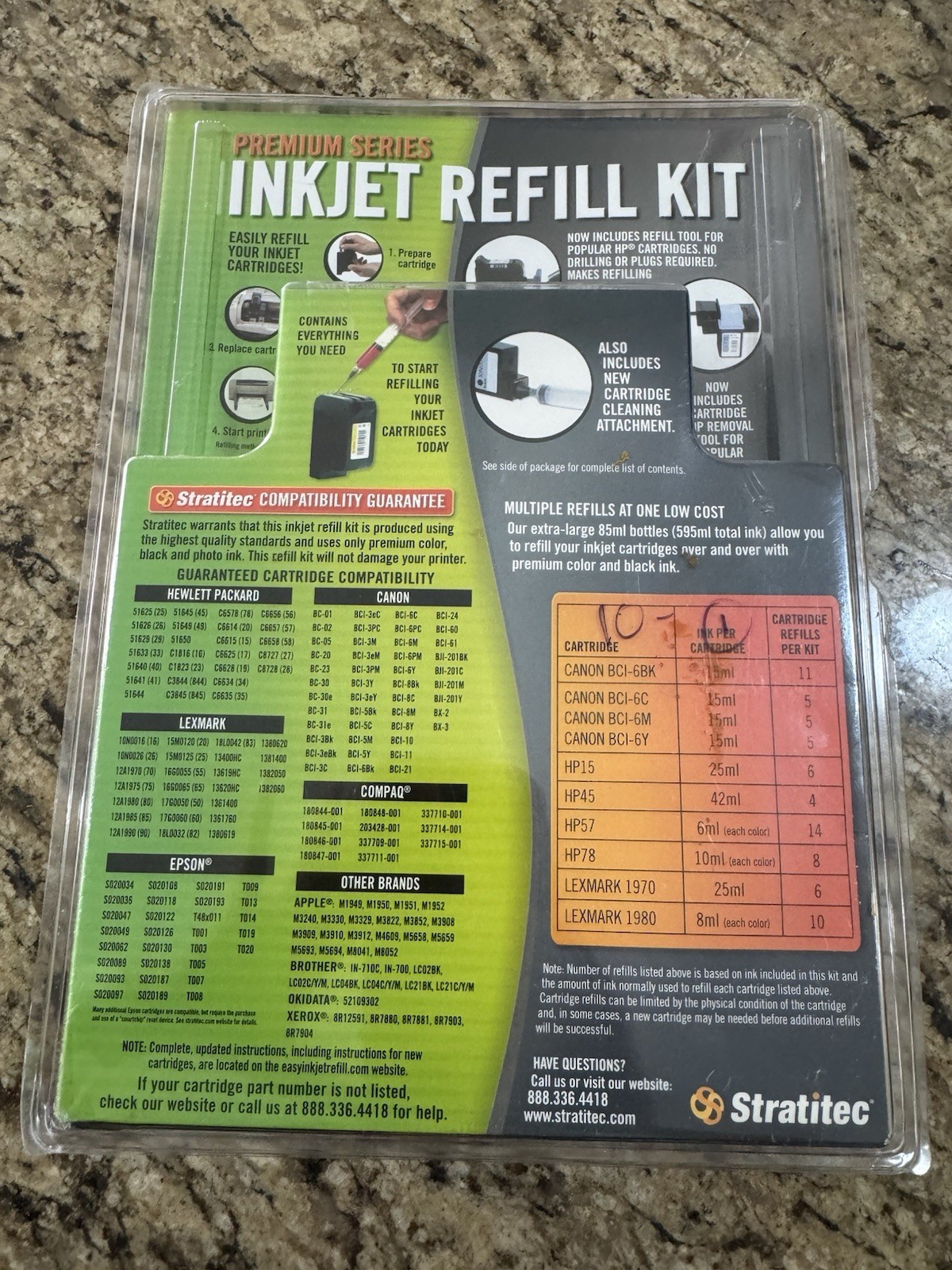 (NEW) Stratitec Premium Series INKJET Refill Kit Brand New Factory Sealed,EIT595