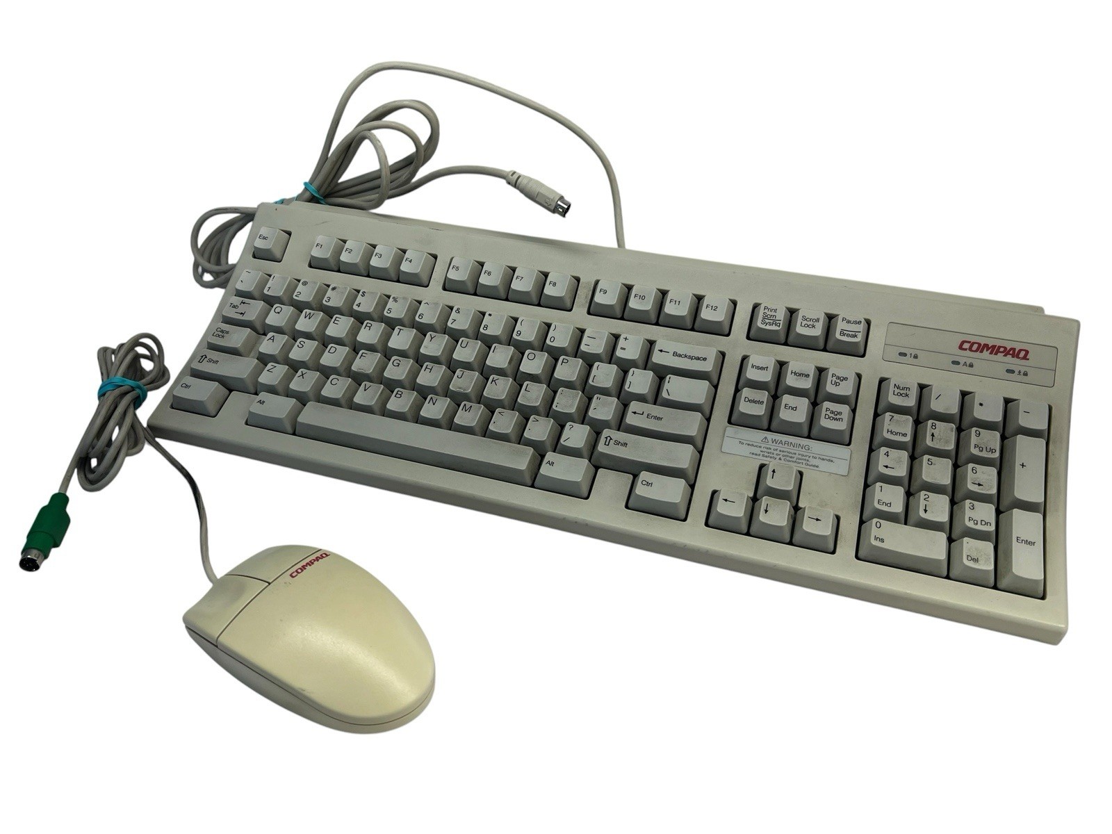 Vintage Lot Compaq RT101 Wired PS/2 Keyboard & Mouse M-S34