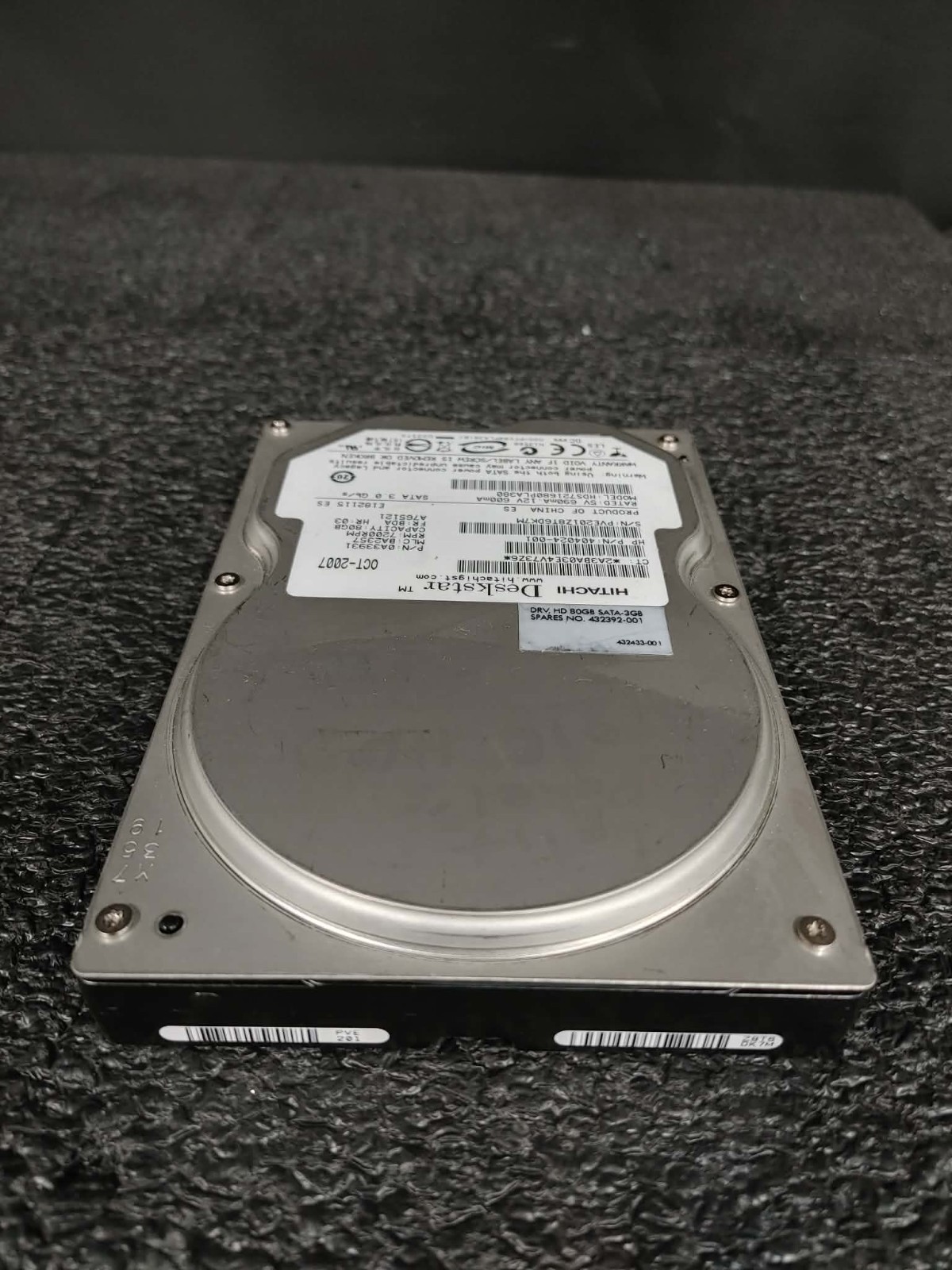 HP 404024-001 432392-001 HDS721680PLA380 80GB 7.2K RPM 8MB 3Gb/s SATA 3.5"